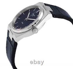 Montre pour homme Tissot PRX 40 mm cadran bleu quartz bracelet cuir bleu T137