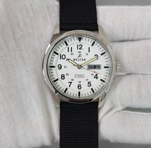 Montre Pour Homme Westar 80019stn101 Automatique Cadran Blanc Date Jour En