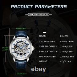Montre squelette automatique pour homme Pagani Design en acier inoxydable 100