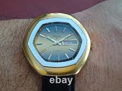 Montre suisse automatique homme ELVIA pl OR day-date ETA 2789 révisée garantie