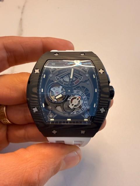 Montre Tonneau Tsar Bomba Automatique En Carbone Forg&eacute; 2 Bracelet Caoutchouc