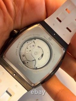 Montre tonneau TSAR BOMBA automatique en carbone forgé 2 bracelet caoutchouc