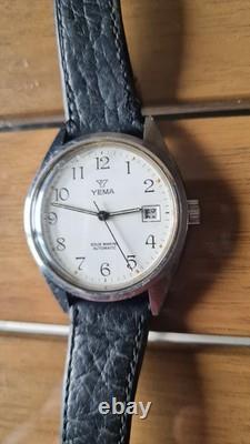 Montre vintage homme année 70 YEMA sous marine automatique 35mm acier fonctionne