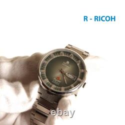 Montre vintage japonaise pour homme, Ricoh automatique, boîtier en argent, jo