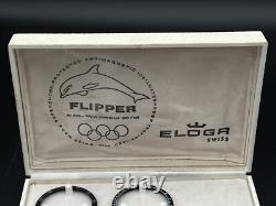 Montre vintage rare Eloga Flipper automatique tropical 20atm jeux olympique 37mm Montre vintage rare Eloga Flipper automatique tropical 20atm jeux olympique 37mm