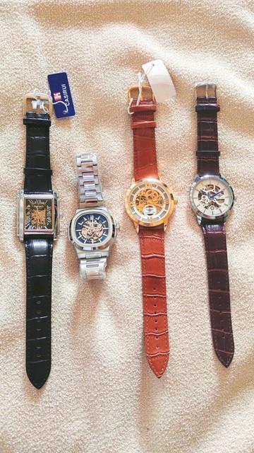 Montres Automatiques Skeleton Cuir & Acier Parfait &eacute;tat