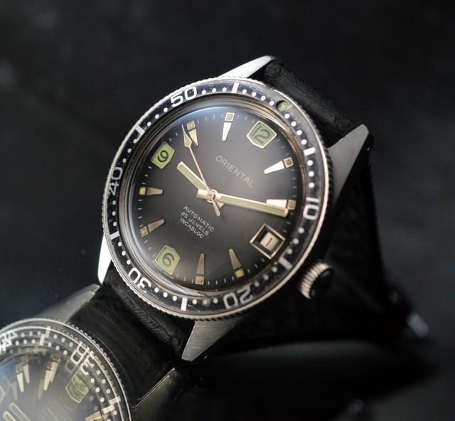 Oriental Rare Men's Vintage Automatique Skin Diver 20 Atmos En Acier Inoxydable