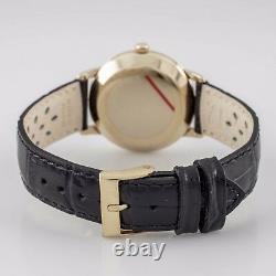 Omega? 14k or Jaune Automatique Pour Hommes Montre Calibre 342 Avec Noir Bande en Cuir