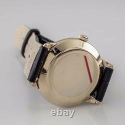 Omega? 14k or Jaune Automatique Pour Hommes Montre Calibre 342 Avec Noir Bande en Cuir