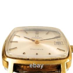 Omega Geneve Date Or Carré Automatique Montre Hommes Authentique Working