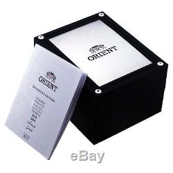 Orient Homme 45mm Bracelet Cuir Noir Automatique Analogique Montre SEU0B005B