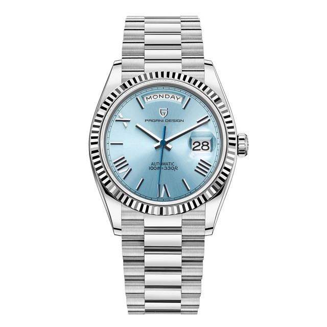 Pagani Design Collection Silver & Blue Automatic Men's Watch Montre Homme