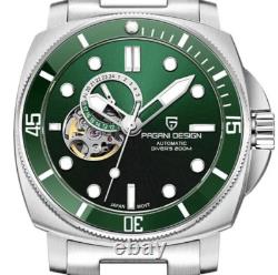 PAGANI DESIGN SILVER GREEN COLOR Montre Homme Automatique Men's Watch PAGANI DESIGN SILVER GREEN COLOR Montre Homme Automatique Men's Watch