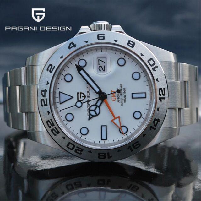 Pagani Design Silver White Edition Montre Homme Automatique Men's Watch