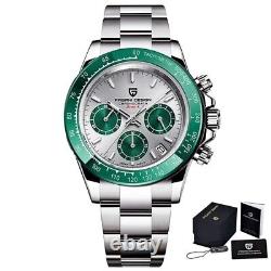 Pagani Design Montre Homme Automatique Argenté Vert en acier inoxydable 40mm