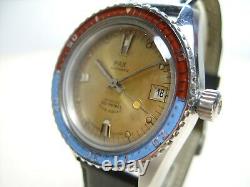 Pax Montre Vintage De Plongee 300 Metres Automatique Eta 2452 Pepsi Bezel Watch