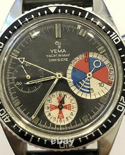 Rare Montre Chronograph Yema Yachtingraf Croisiere Valjoux 7736 Chrono Watch