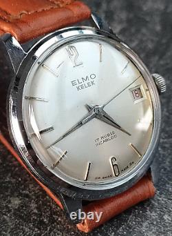 Rare Montre Elmo KELEK Swiss Made Homme mécanique Vintage dateur bracelet neuf