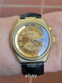 Rare Seiko auto Bell-matic Alarm Gold Dial 4006-6080