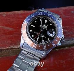 Rolex GMT-MASTER PEPSI vintage Ref-1675 Glossy Chapter Glossy Gilt Tritium Dial
