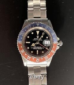 Rolex GMT-MASTER PEPSI vintage Ref-1675 Glossy Chapter Glossy Gilt Tritium Dial