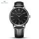 Sea Gull Montre Homme Automatique Couleur Full Black Bracelet Cuir