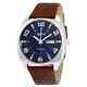 Seiko Montre Homme Snkn37 Automatique Bleu Cuir Résistante à L'eau 43mm Watch