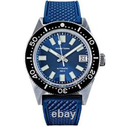 Seestern 62mas Automatique Acier Bleu Date Silicone Diver Montre Homme