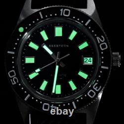 Seestern 62mas Automatique Acier Bleu Date Silicone Diver Montre Homme