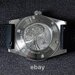 Seestern 62mas Automatique Acier Noir Gris Date Saphir Diver Montre Homme