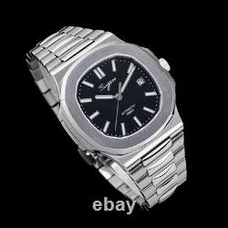 Seestern S466 Automatique Acier Noir Date Saphir Montre Homme