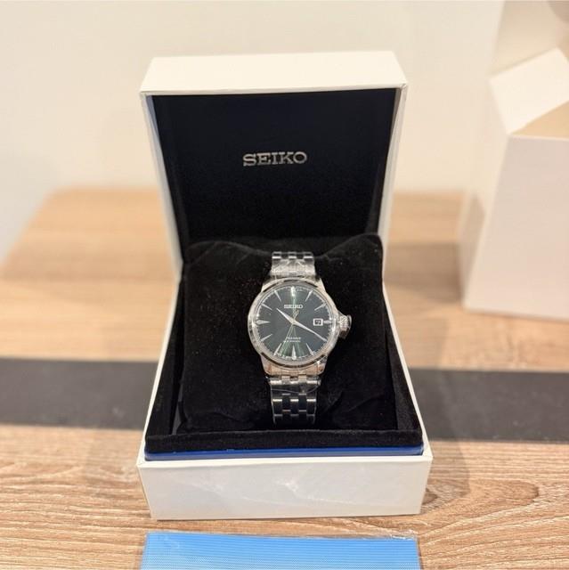 Seiko Presage Srpe15j1 Automatique Cadran Vert Acier Date Dos Transparent