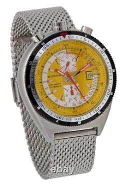 Sorna Bullhead Montre Automatique Style Rétro Jaune Hommes 21 Jewels Ø 48 MM