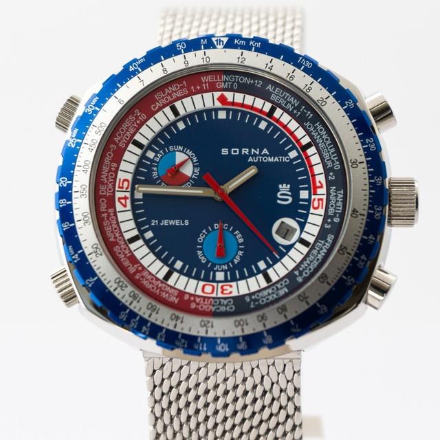 Sorna Milanaise Montre Montre-bracelet Automatique Worldtimer Ble