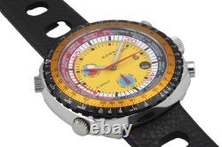 Sorna Worldtimer Montre Automatique Homme Gmt Style Rétro Montre Vintage Style