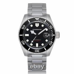 Stalingrad Volga Defender Automatique Céramique Acier Noir Saphir Montre Homme