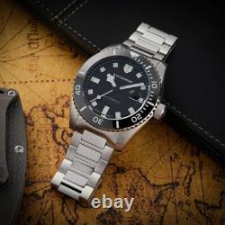 Stalingrad Volga Defender Automatique Céramique Acier Noir Saphir Montre Homme