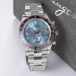 Sugess S418-2 Ice Bleu Chronographe Automatique Marron Acier Saphir Montre Homme Sugess S418-2 Ice Bleu Chronographe Automatique Marron Acier Saphir Montre Homme