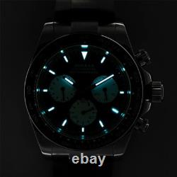 Sugess S418-2 Ice Bleu Chronographe Automatique Marron Acier Saphir Montre Homme