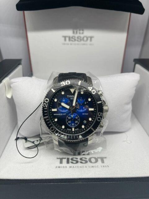 Tissot Seastar 1000 Chronograph 45,5 Mm Boîtier Argenté En Acier, Bracelet Noir
