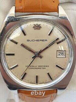 Vintage BUCHERER OCC Officialy Certified Chronometer Automatic steel watch
