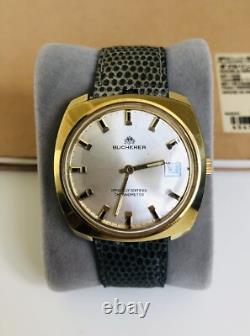 Vintage Bucherer Watch Gold Plated -COSC Automatic ETA 2452 36 x 36mm