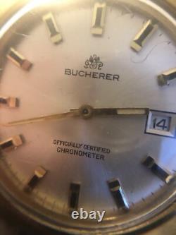 Vintage Bucherer Watch Gold Plated -COSC Automatic ETA 2452 36 x 36mm