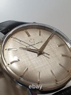 Vintage ETERNA MATIC watch linen dial stainless steel automatic 1414U movement