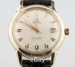 Vintage Omega Homme Seamaster Calendrier Automatique 14k or Plombé Watch With