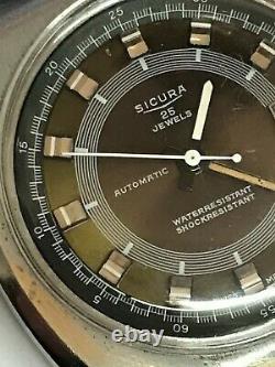 Vintage diver watch Montre Sicura (Breitling) 70's super compressor Automatic
