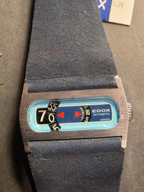 Vintage Montre &agrave; Guichet Edox Directime Automatic Swiss Made Neuve De Stock