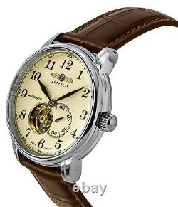 Zeppelin LZ 127 Graf 76665 Cour Ouvert Cadran Crème Automatique 50M Montre Homme